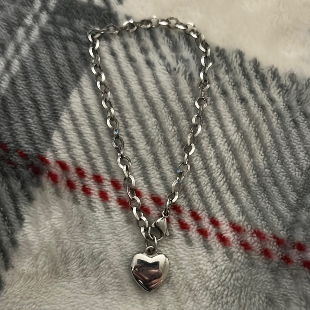 Silver Heart Charm Bracelet